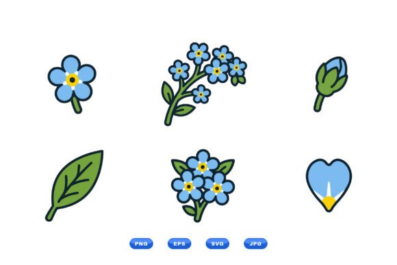 Blue Forget Me Not Flowers Graphics