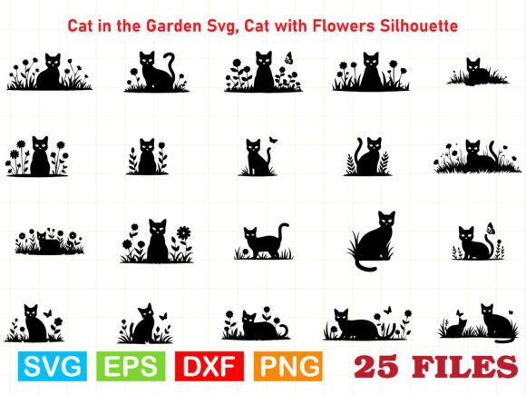 Cat in the Garden Graphics for Editorial and Web Design