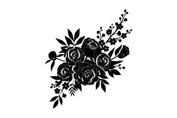 Floral Silhouette Graphics for Crafters