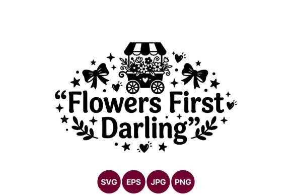 Flowers First Darling Floral Cart Vector