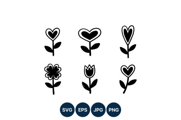 Heart Shaped Flowers Graphics for Local Branding