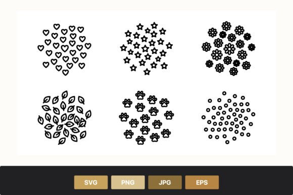 Heart Stars Flowers Paw Icons Set Graphics for Local Branding