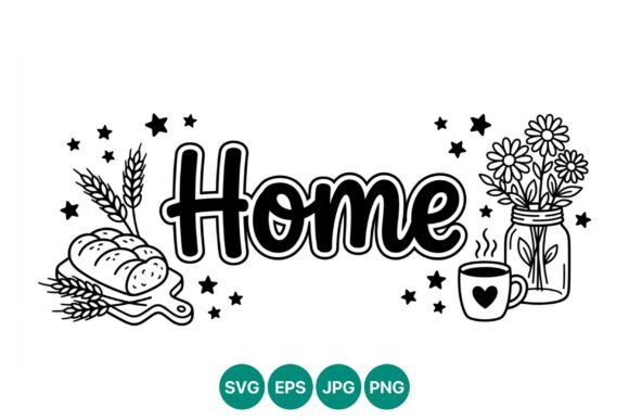 Home Bread Flowers Coffee Vector Graphics