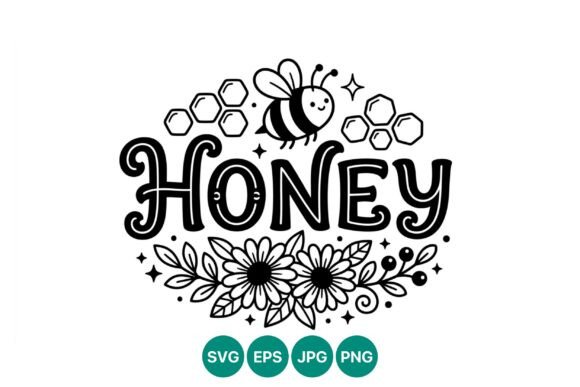 Honey Bee Flowers Vector Art Graphics
