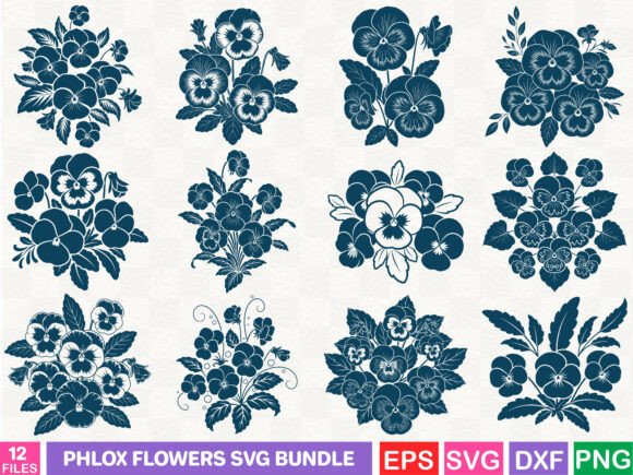 Phlox Flowers SVG Bundle Graphics for Crafting