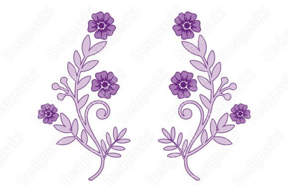 Purple Flowers Graphics for Editorial Design