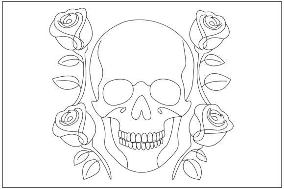 Skull Gothic Roses Graphics for Crafters