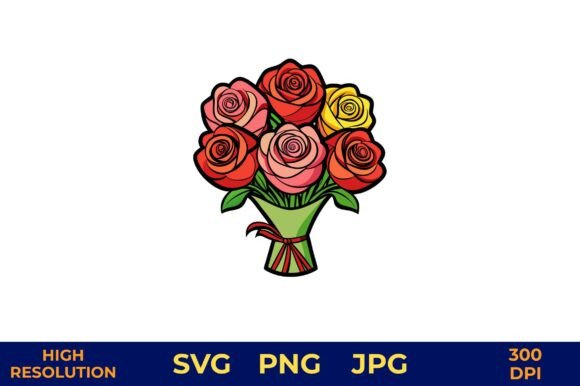 Vibrant Roses in Green Wrap Graphics